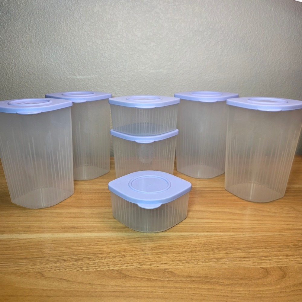 Tupperware Fresh N Cool Blueberry Mist 5056 5057 5058 Containers Lids Set of 7